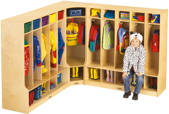 5 Section Coat Locker with Step