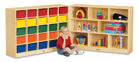 25 Cubbie-Tray Mobile Fold-n-Lock - with Clear Trays