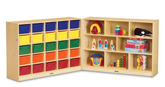 25 Cubbie-Tray Mobile Fold-n-Lock - with Clear Trays