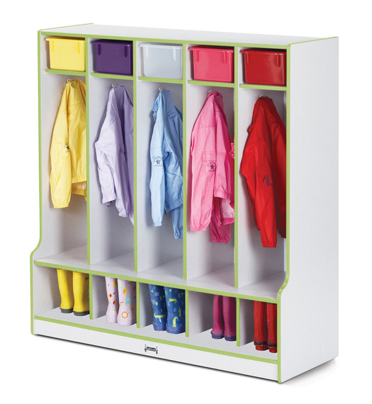 Rainbow Accents 5 Section Coat Locker with Step