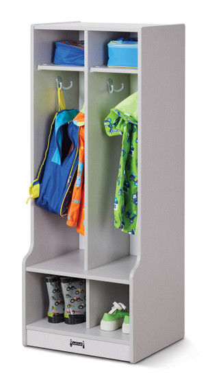 Rainbow Accents 2 Section Coat Locker with Step