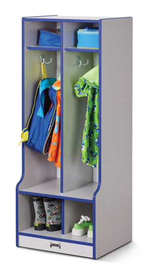 Rainbow Accents 2 Section Coat Locker with Step Rainbow Accents 2 Section Coat Locker with Step