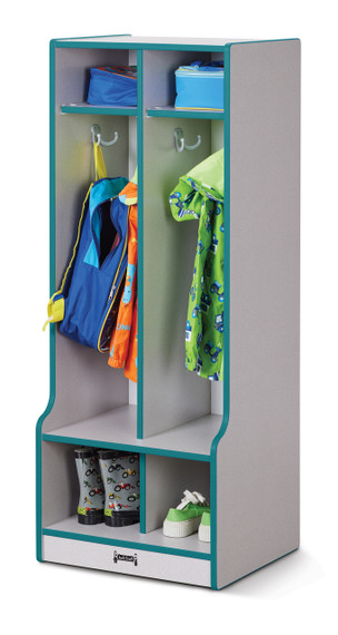 Rainbow Accents 2 Section Coat Locker with Step Rainbow Accents 2 Section Coat Locker with Step