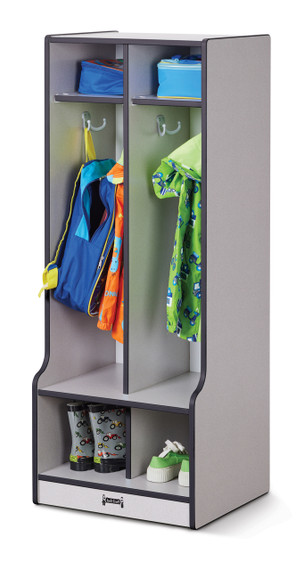 Rainbow Accents 2 Section Coat Locker with Step