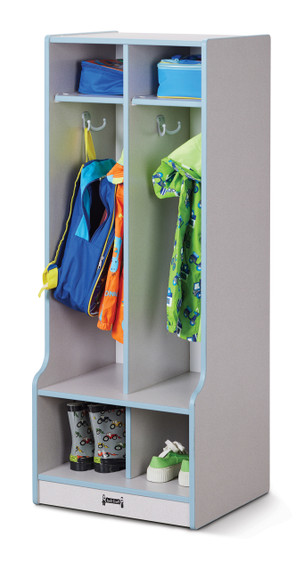 Rainbow Accents 2 Section Coat Locker with Step