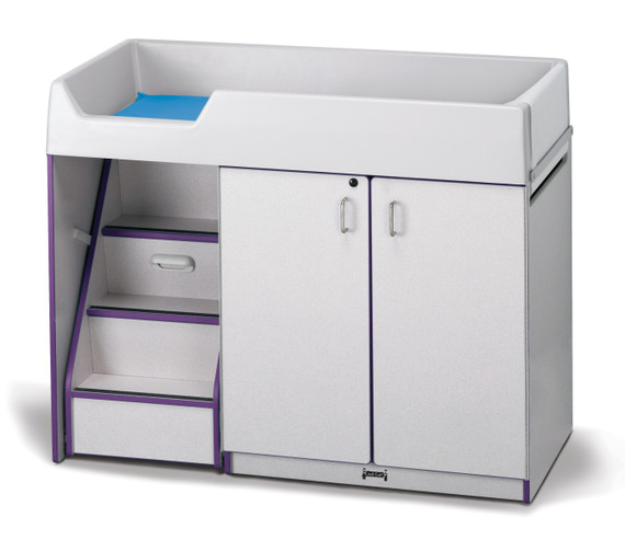 Rainbow Accents Diaper Changer with Stairs