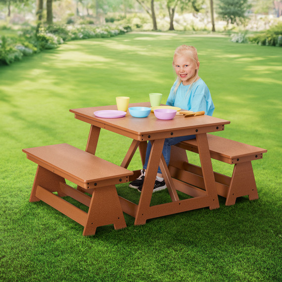 Small Outdoor Table and Bench Set