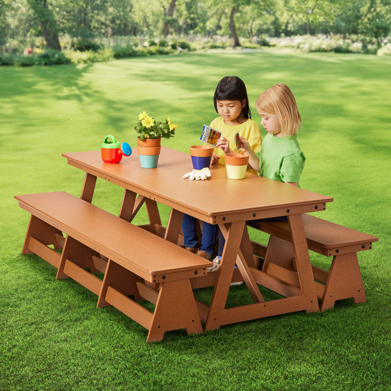Large Outdoor Table and Bench Set