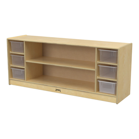Wooden Combo Bin Toy Storage Bookshelf with 6 Clear Cubbie Trays Wooden Combo Bin Toy Storage Bookshelf with 6 Clear Cubbie Trays