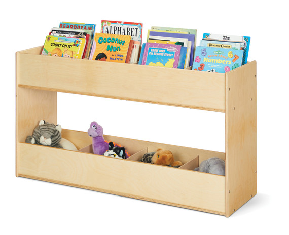 Classroom Wooden Book Organizer With Storage