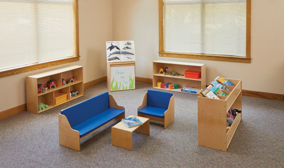 Wooden Classroom Lift Top Book Easel With Storage