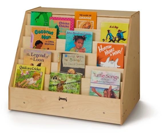 Wooden Six Shelf Book Display Bookshelf Stand