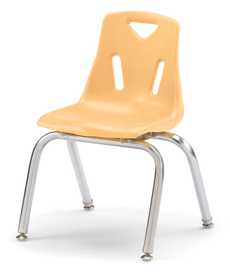 Stacking Chair with Chrome-Plated Legs - 14" Ht - Camel Stacking Chair with Chrome-Plated Legs - 14" Ht - Camel