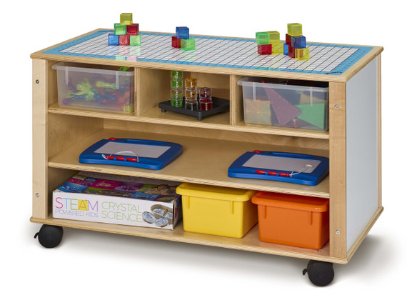 Kids Mobile STEM Learning Station Shelf With Storage