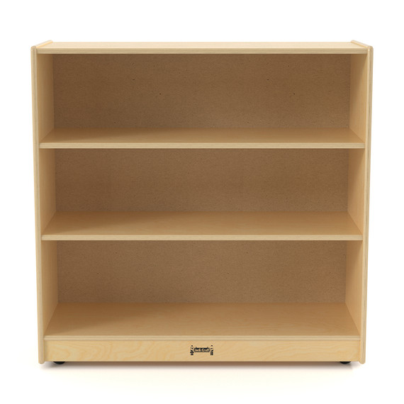 Kids Mobile Wooden Three Shelf Storage Bookcase With Casters
