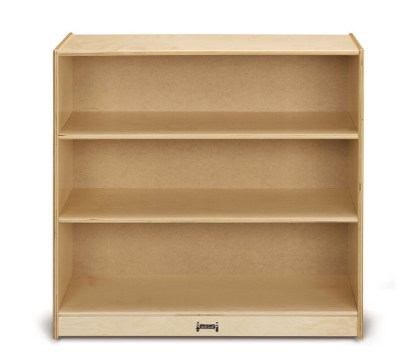 Kids Mobile Wooden Three Shelf Storage Bookcase With Casters