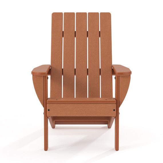 EverPlay® Kids HDPE Plastic Brown Adirondack Outdoor Patio Chair