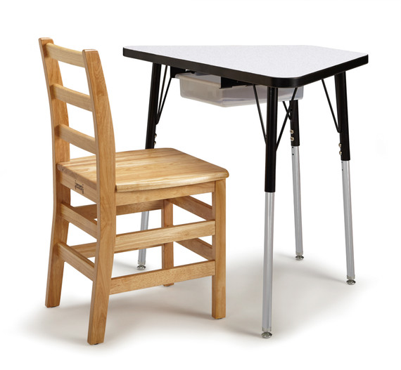 Tall Trapezoid Desk - Gray/Black/Black