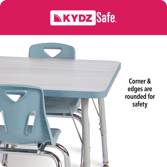 Tall Trapezoid Desk - Gray/Black/Black