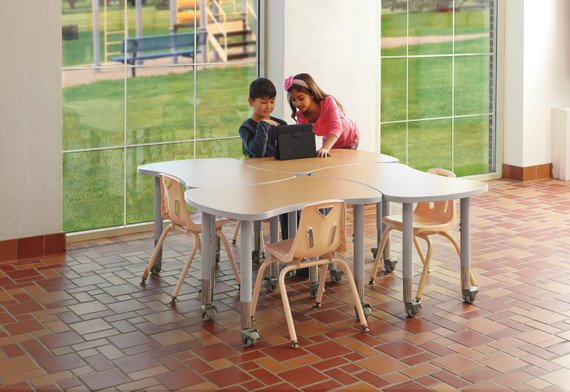 Collaborative Bowtie Table - 24" X 35" - Oak/Gray