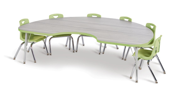 Kidney Activity Table - 48" X 72" - Driftwood Gray