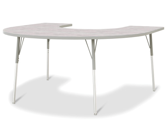 Horseshoe Activity Table - 60" X 66" - Driftwood Gray