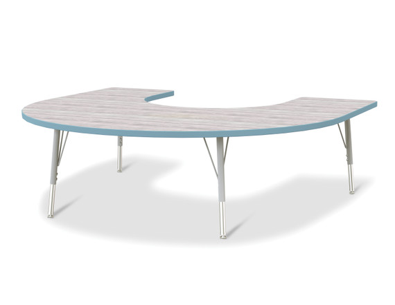 Horseshoe Activity Table - 60" X 66" - Driftwood Gray