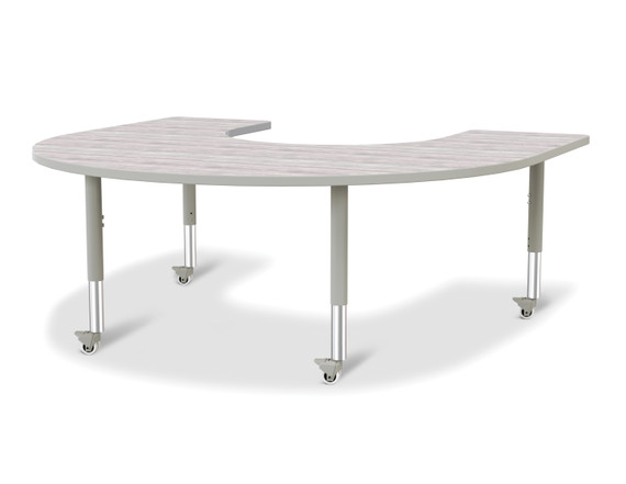 Horseshoe Activity Table - 60" X 66" - Driftwood Gray