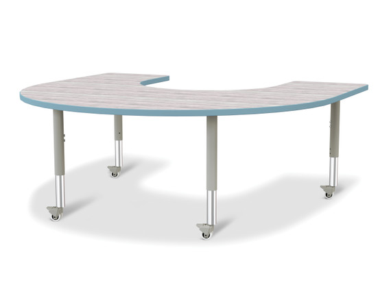 Horseshoe Activity Table - 60" X 66" - Driftwood Gray