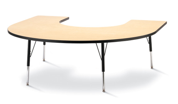 Horseshoe Activity Table - 66" X 60" - Maple