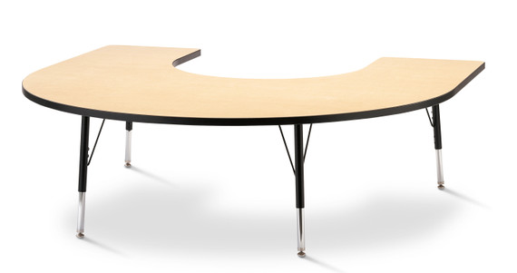 Horseshoe Activity Table - 66" X 60" - Maple