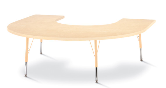 Horseshoe Activity Table - 66" X 60" - Maple
