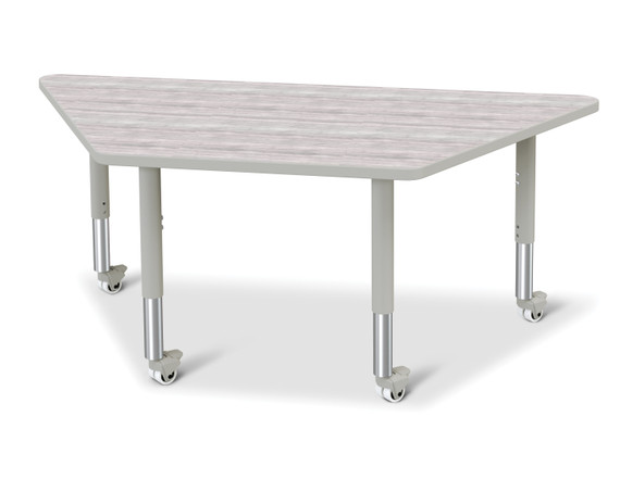 Trapezoid Activity Tables - 30" X 60" - Driftwood Gray