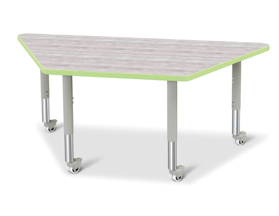Trapezoid Activity Tables - 30" X 60" - Driftwood Gray