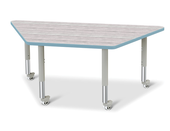 Trapezoid Activity Tables - 30" X 60" - Driftwood Gray