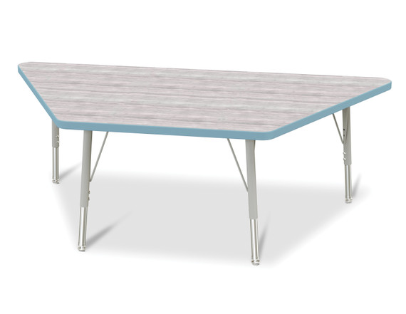 Trapezoid Activity Tables - 30" X 60" - Driftwood Gray