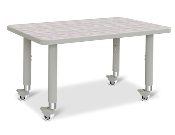 Rectangle Activity Table - 24" X 36", A-height - Driftwood Gray/Gray/Gray