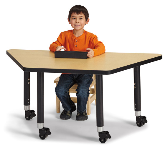 Trapezoid Activity Tables - 24" X 48" - Maple