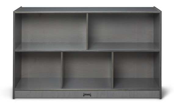 Mobile Wooden Gray Toy Storage Bookshelf