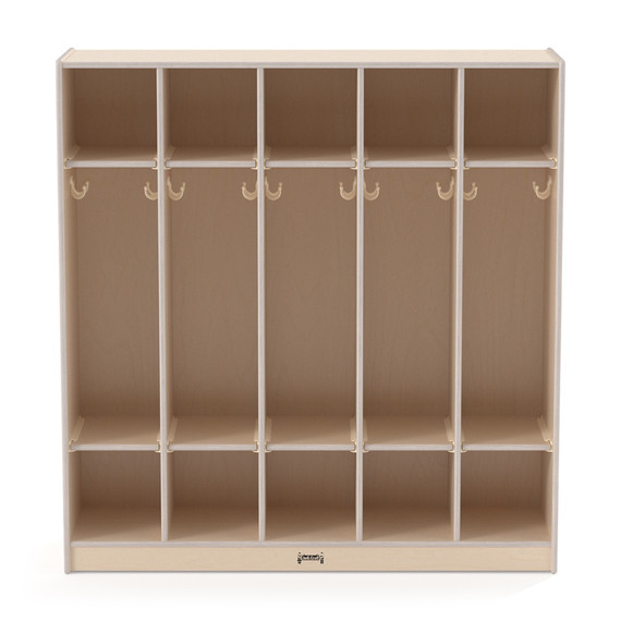 5 Section Wooden White Coat Locker With Cubbies
