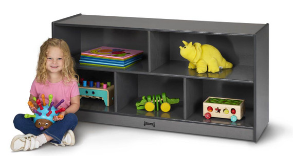 Kids Mobile Wooden Gray Toy Storage Bookshelf