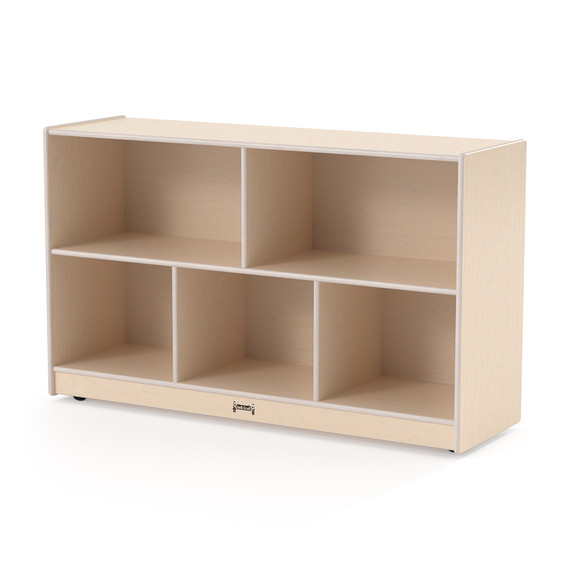 Mobile Wooden White Toy Storage Bookshelf