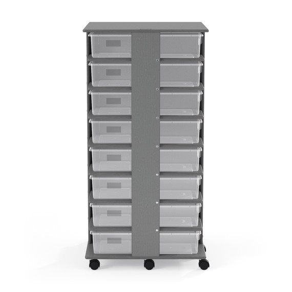 32 Tub Wooden Gray Mobile Storage Tower