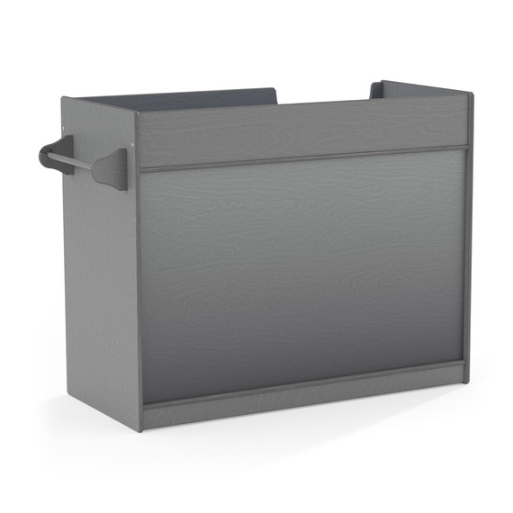 Gray Wooden Diaper Changing Table With Stairs