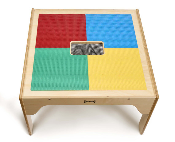 Wood LEGO® Compatible Square Storage Table