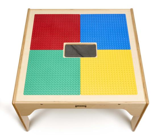 Wood DUPLO® Compatible Square Storage Table