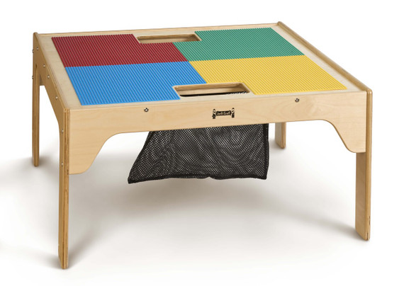 Wood LEGO® Compatible Square Dual Storage Table