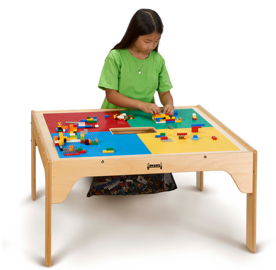 Kids LEGO® Compatible Wood Storage Table