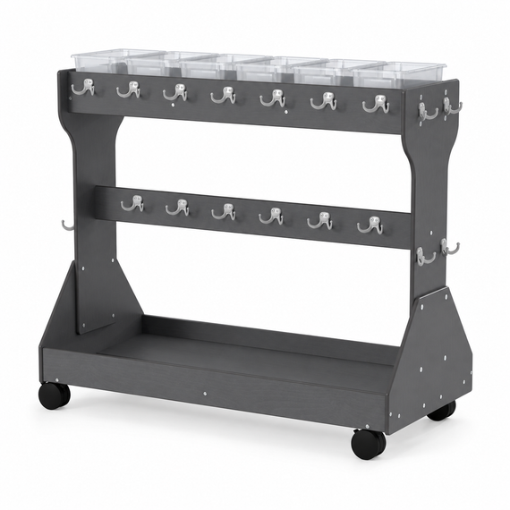 Mobile Hanging Gray Backpack Storage Cart