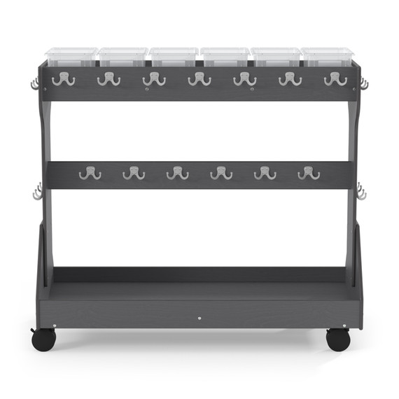 Mobile Hanging Gray Backpack Storage Cart